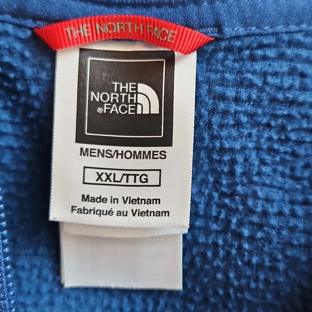 The North Face Quarter Zip Waffle Fleece Pullover Men's XXL Lightweight Blue